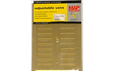 Ventilador em Alumínio Dourado com Regulador de Ventilação  229 mm x 152 mm